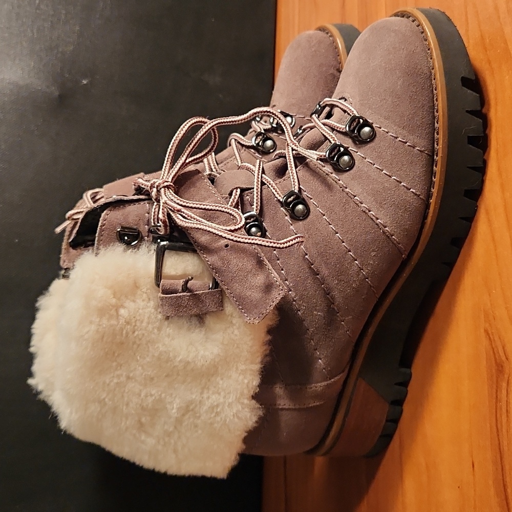 Fabianelli leather gray tan winter boots